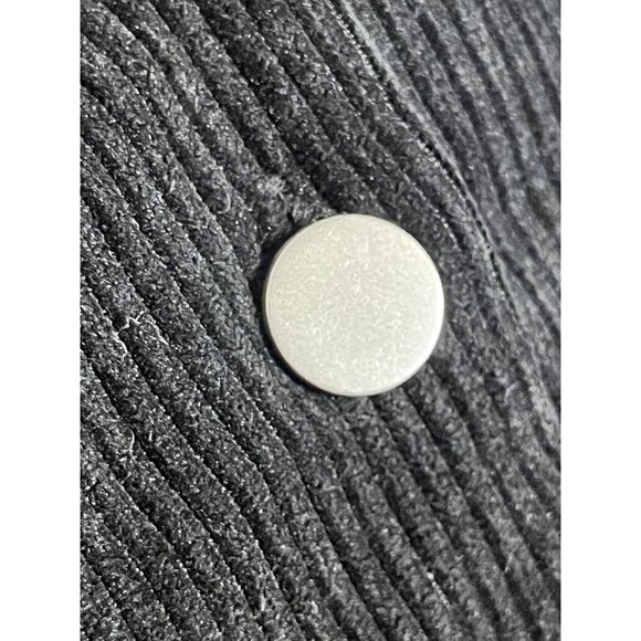 Retro Corduroy Mini Dress S Black Metallic Y2K Grunge Preppy Neutral Ribbed 80s - Picture 3 of 9